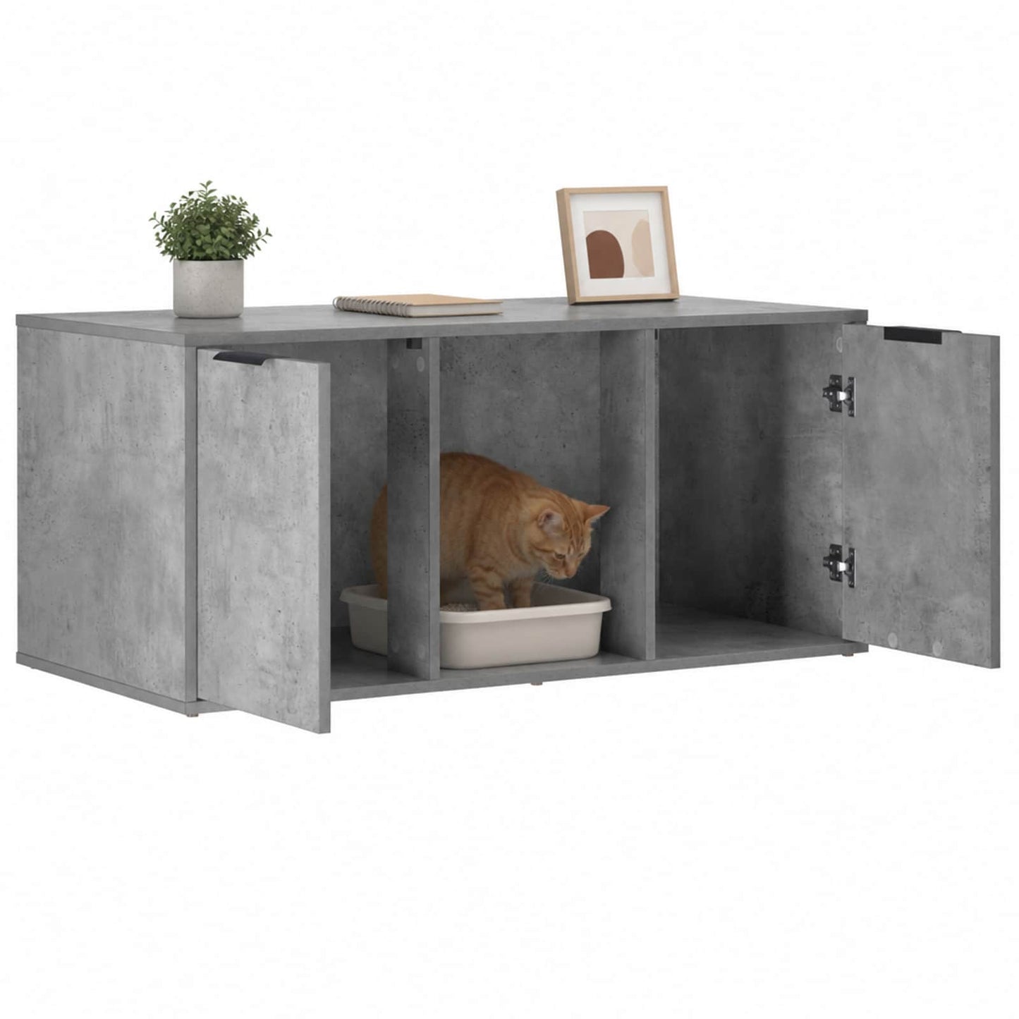Kattebur møbel Betongrå 100 x 49 x 45 cm Konstrueret træ
