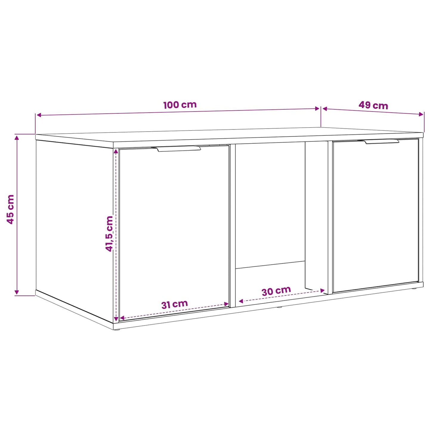 Kattebur møbel Grå Sonoma 100 x 49 x 45 cm Konstrueret træ