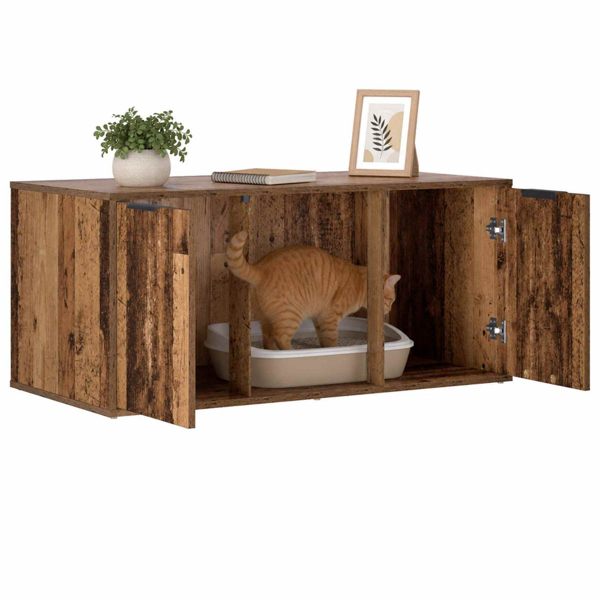 Kattebur møbel Gammelt træ 100 x 49 x 45 cm Konstrueret træ