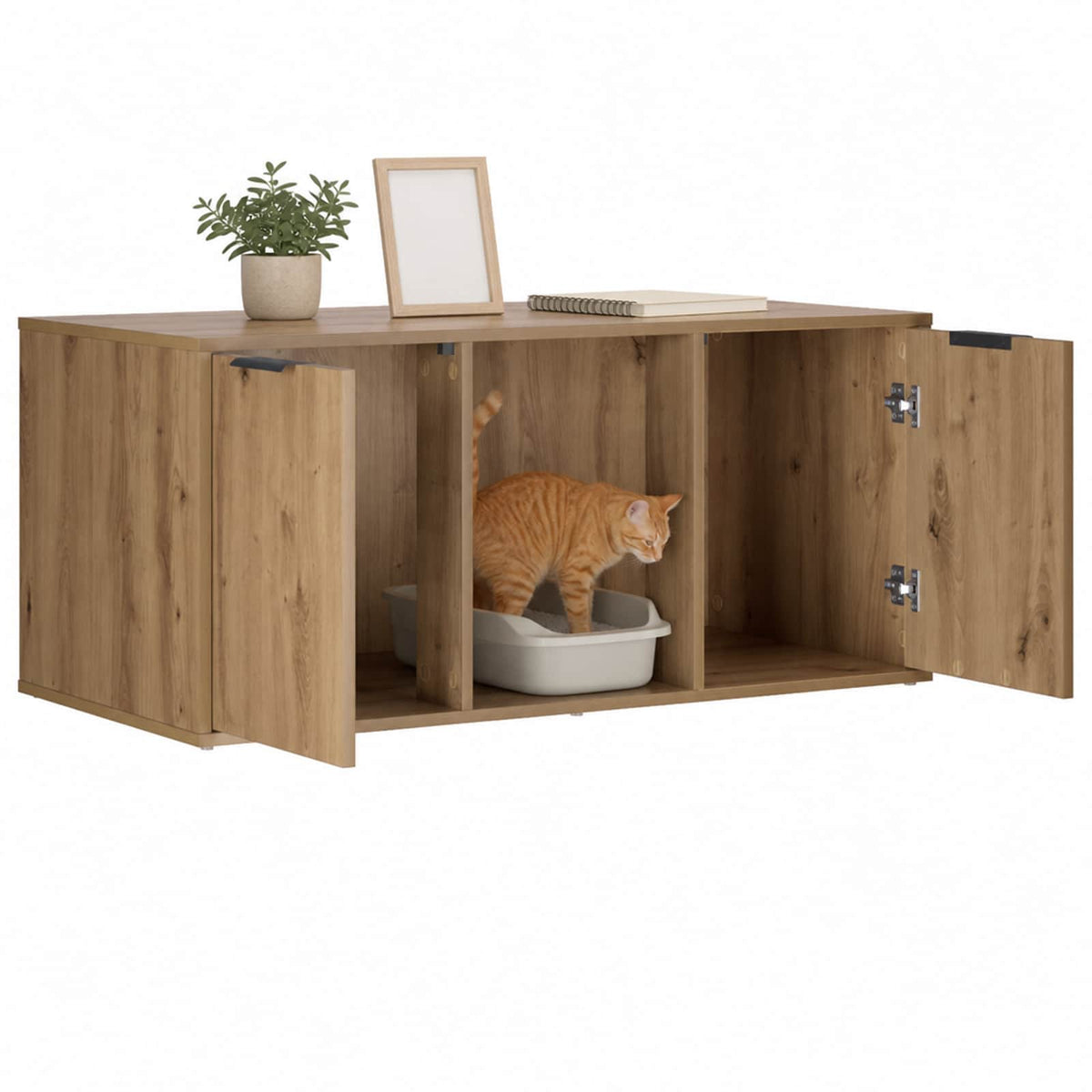 Kattebur møbel Artisan-eg 100 x 49 x 45 cm Konstrueret træ