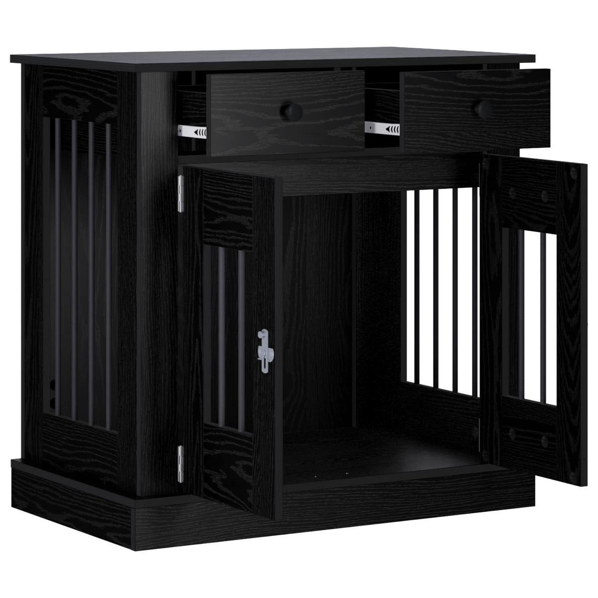 Hundekasse møbel Sort eg 80 x 47,5 x 80 cm Konstrueret træ