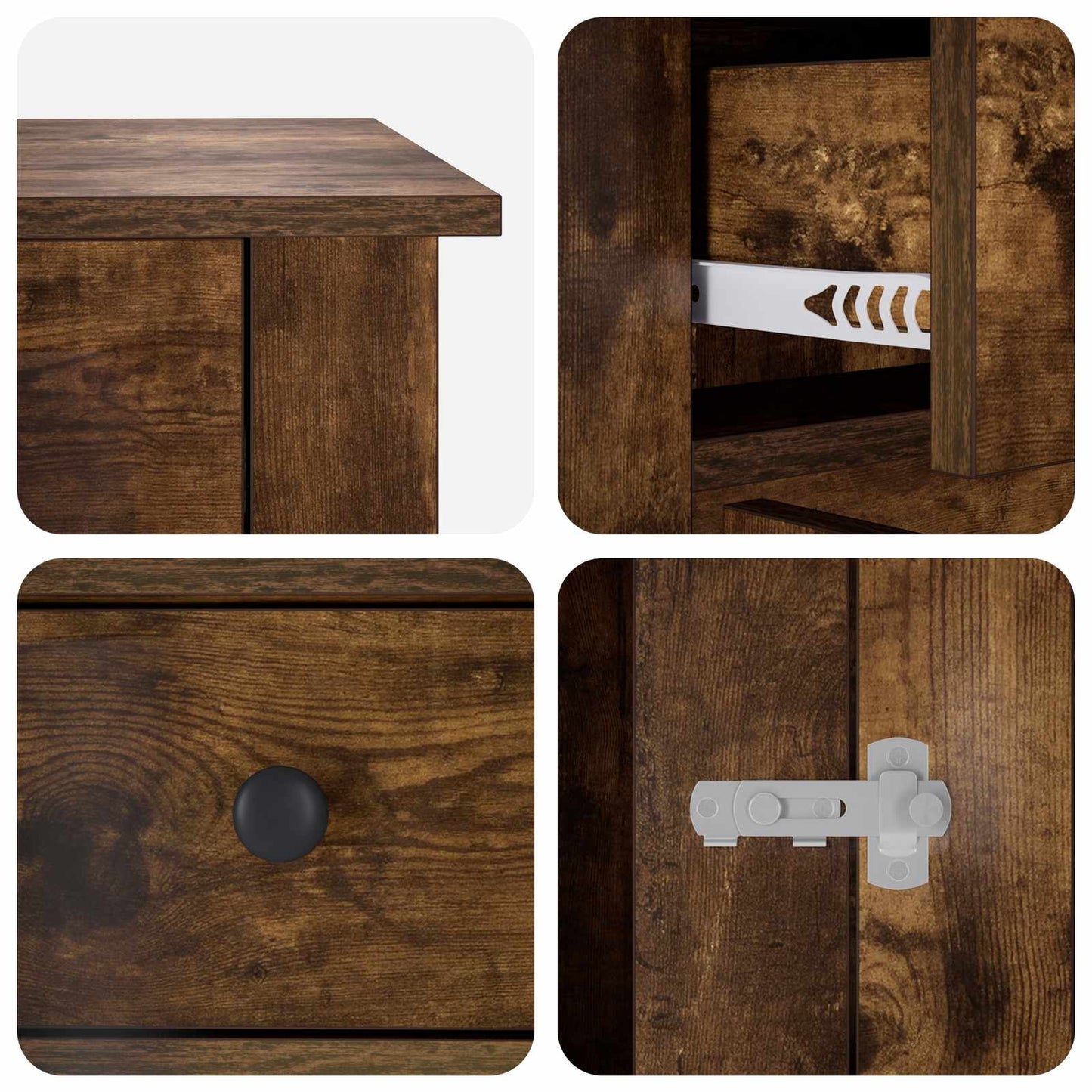 Hundekasse møbel Røget eg 80 x 47,5 x 80 cm Konstrueret træ