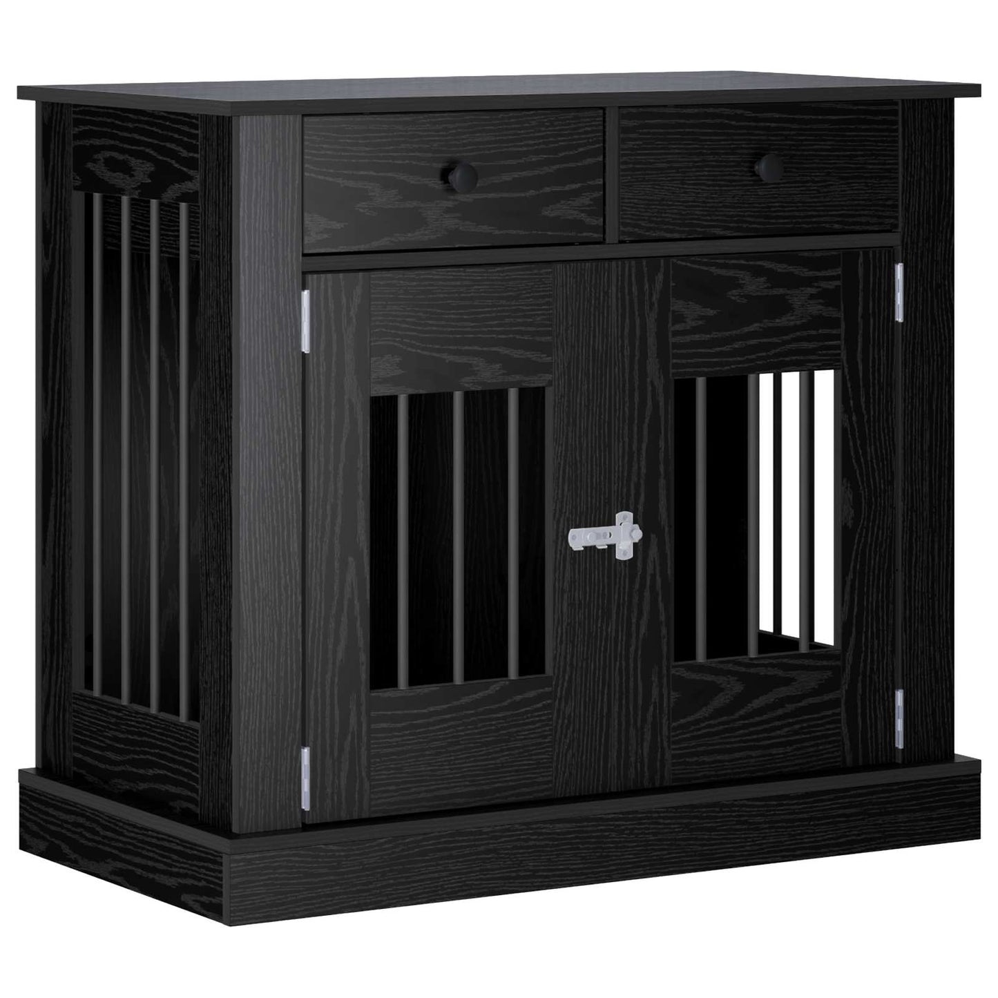 Hundekasse møbel Sort eg 90 x 47,5 x 80 cm Konstrueret træ