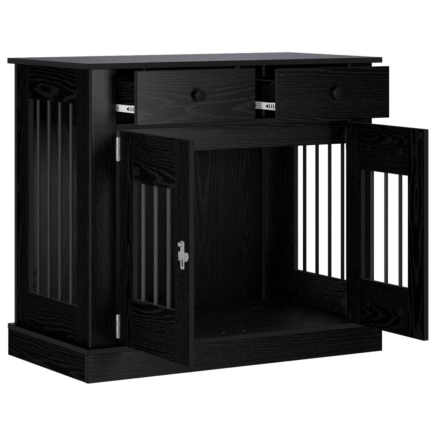 Hundekasse møbel Sort eg 90 x 47,5 x 80 cm Konstrueret træ