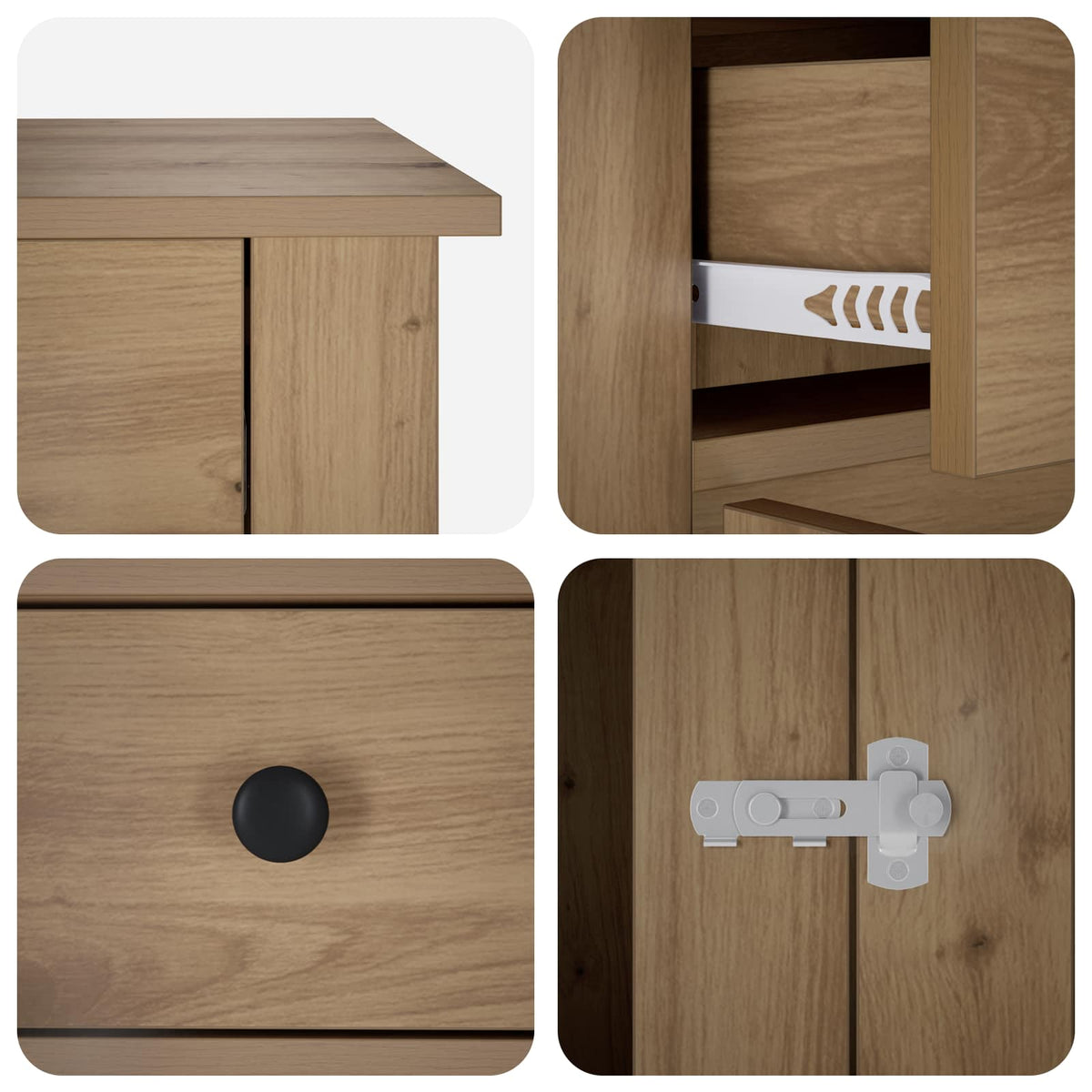 Hundekasse møbel Artisan-eg 50 x 47,5 x 80 cm Konstrueret træ