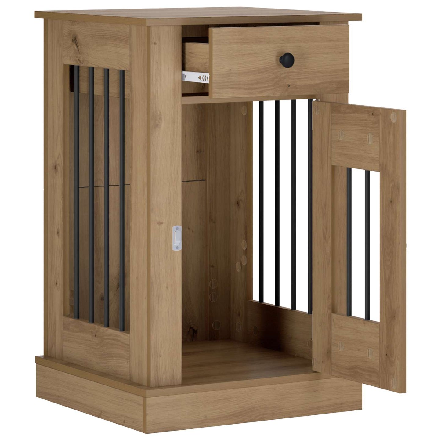 Hundekasse møbel Artisan-eg 50 x 47,5 x 80 cm Konstrueret træ