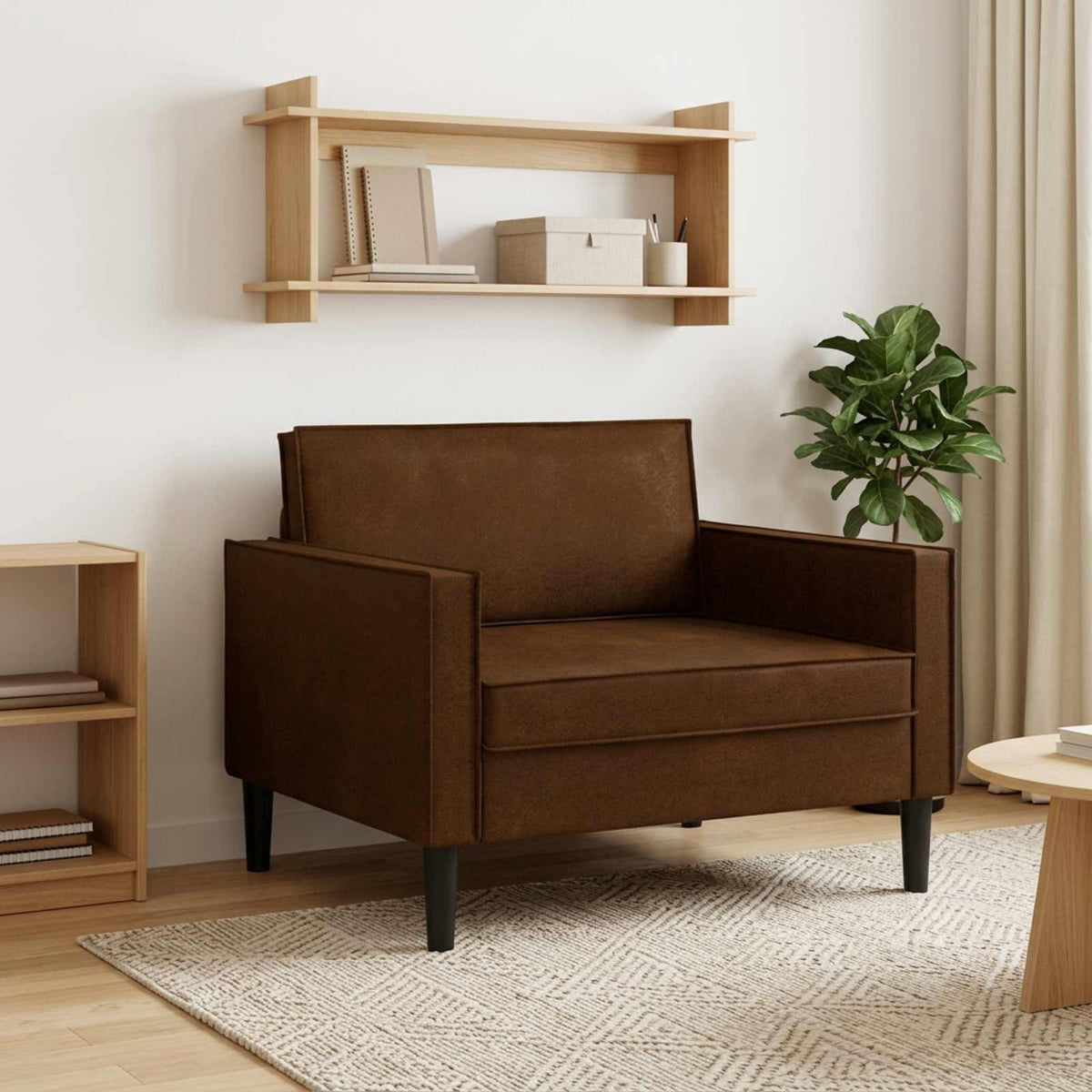 XL-lænestol Brun Faux Suede Læder