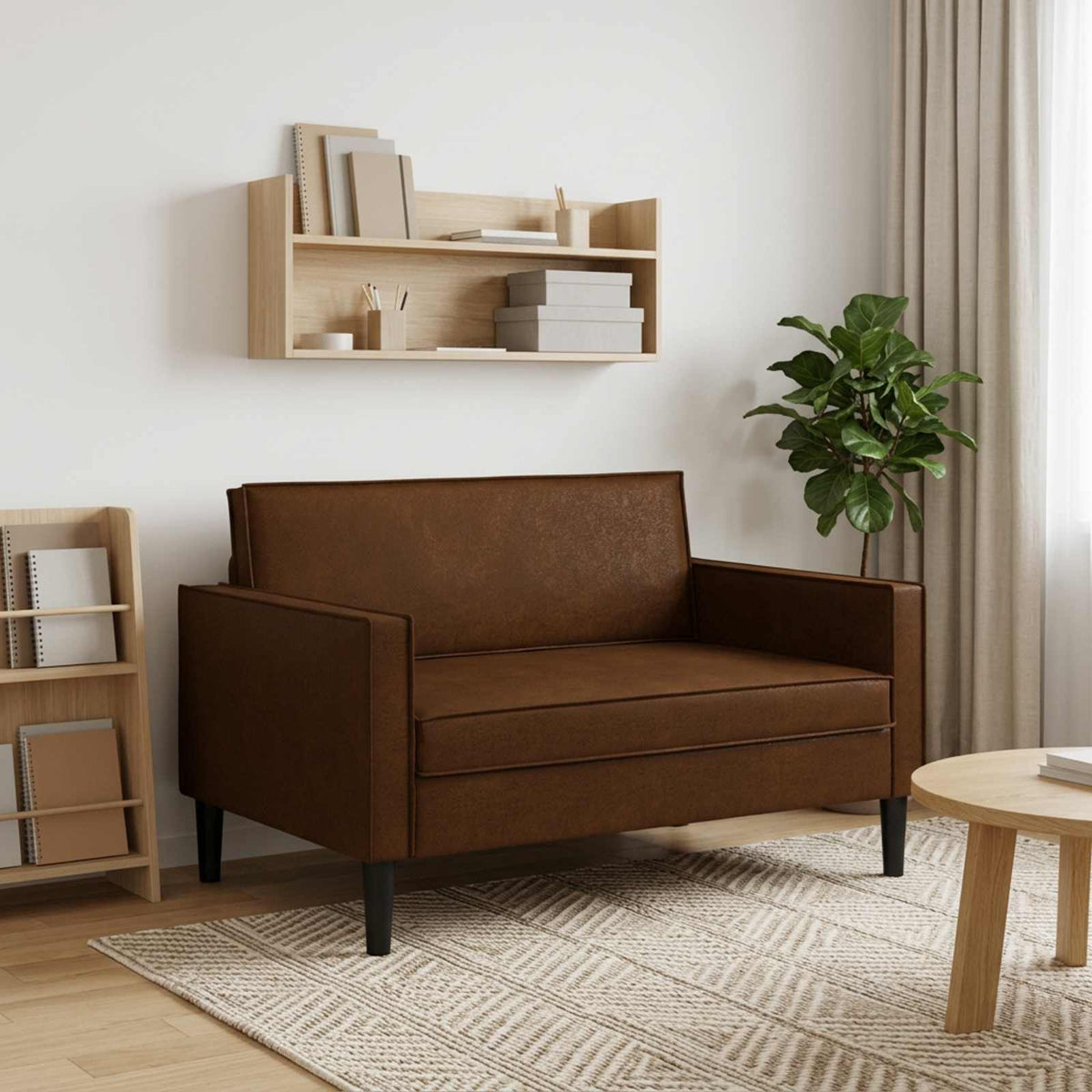 XXL lænestol Brun Faux Suede Læder
