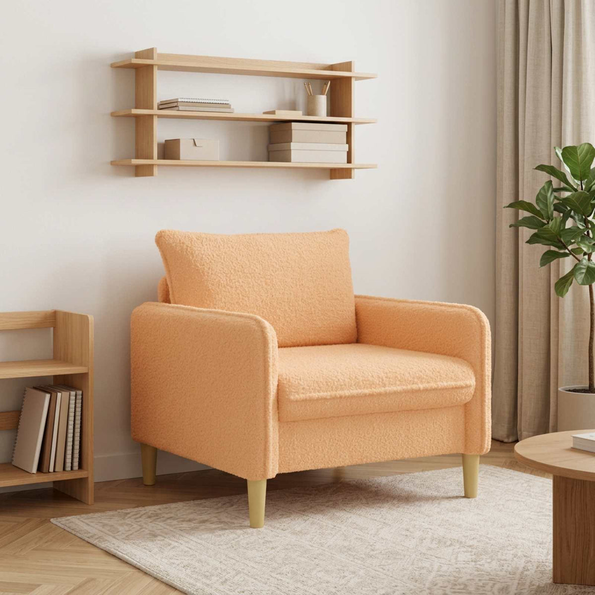 XL-lænestol Beige Bouclé