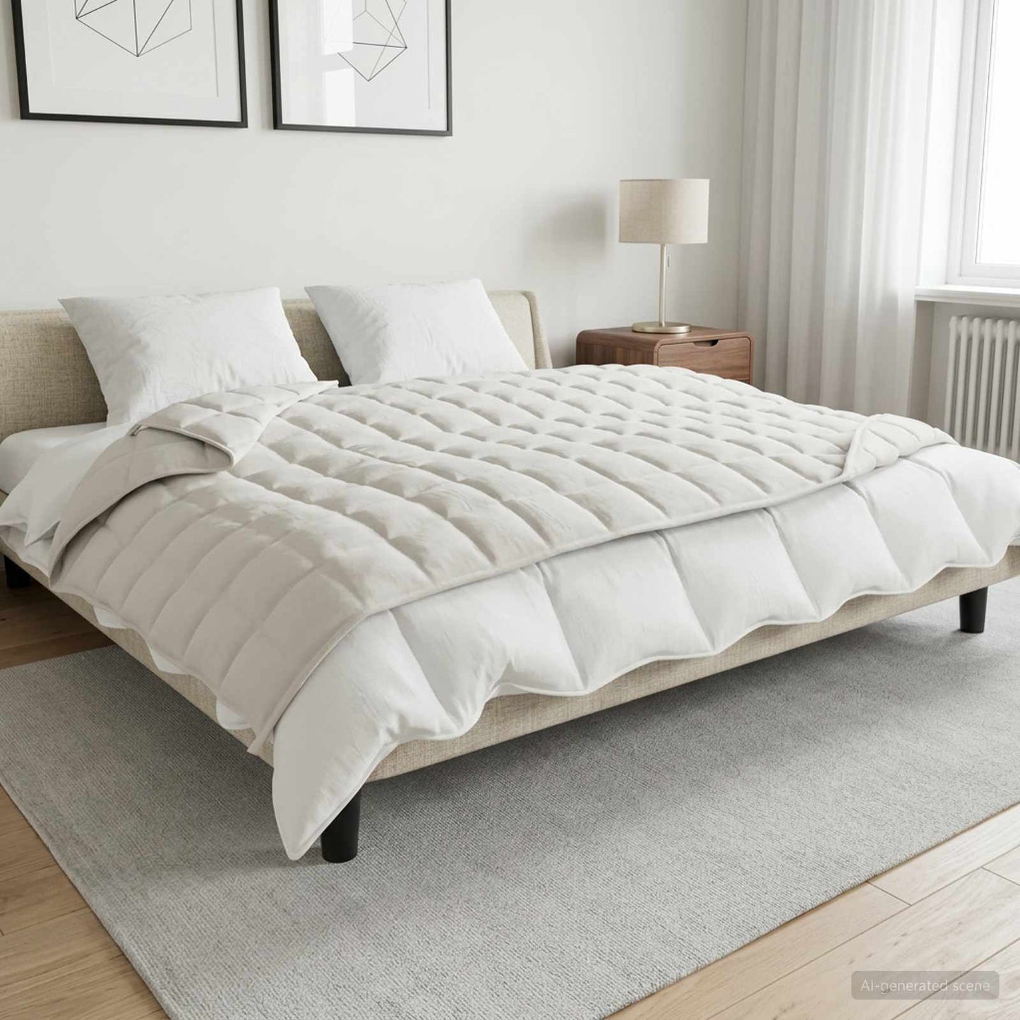 Vægtet tæppe Hvid 155 x 220 cm 11 kg 100% Bomuld 205T