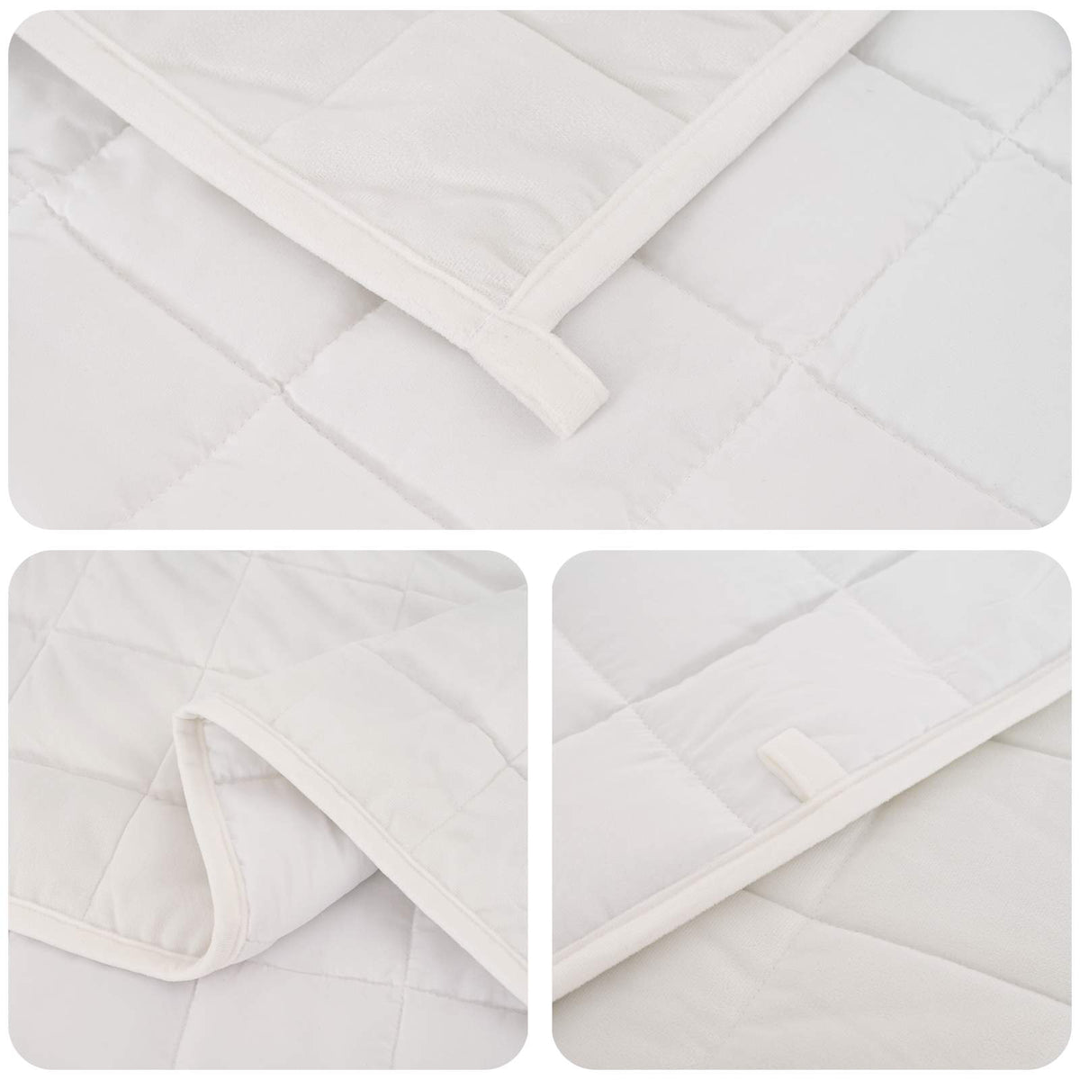 Vægtet tæppe Hvid 220 x 235 cm 11 kg 100% Bomuld 205T