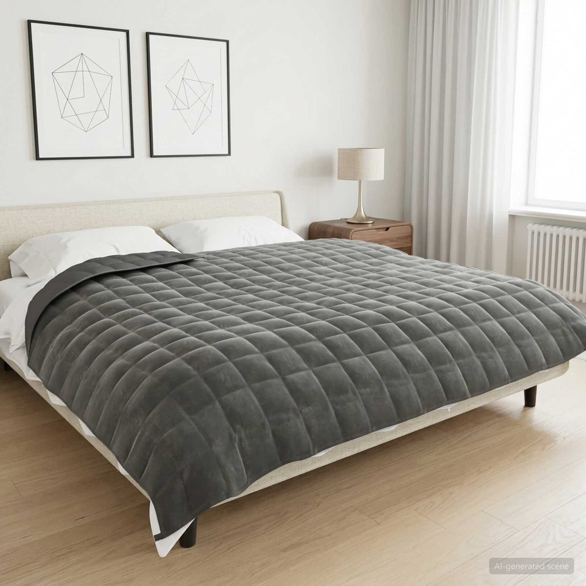Vægtet tæppe Antracit 200 x 200 cm 13 kg 100% Bomuld 205T