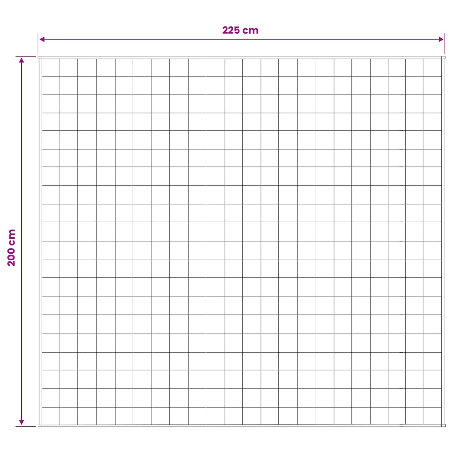 Vægtet tæppe Antracit 200 x 225 cm 9 kg 100% Bomuld 205T