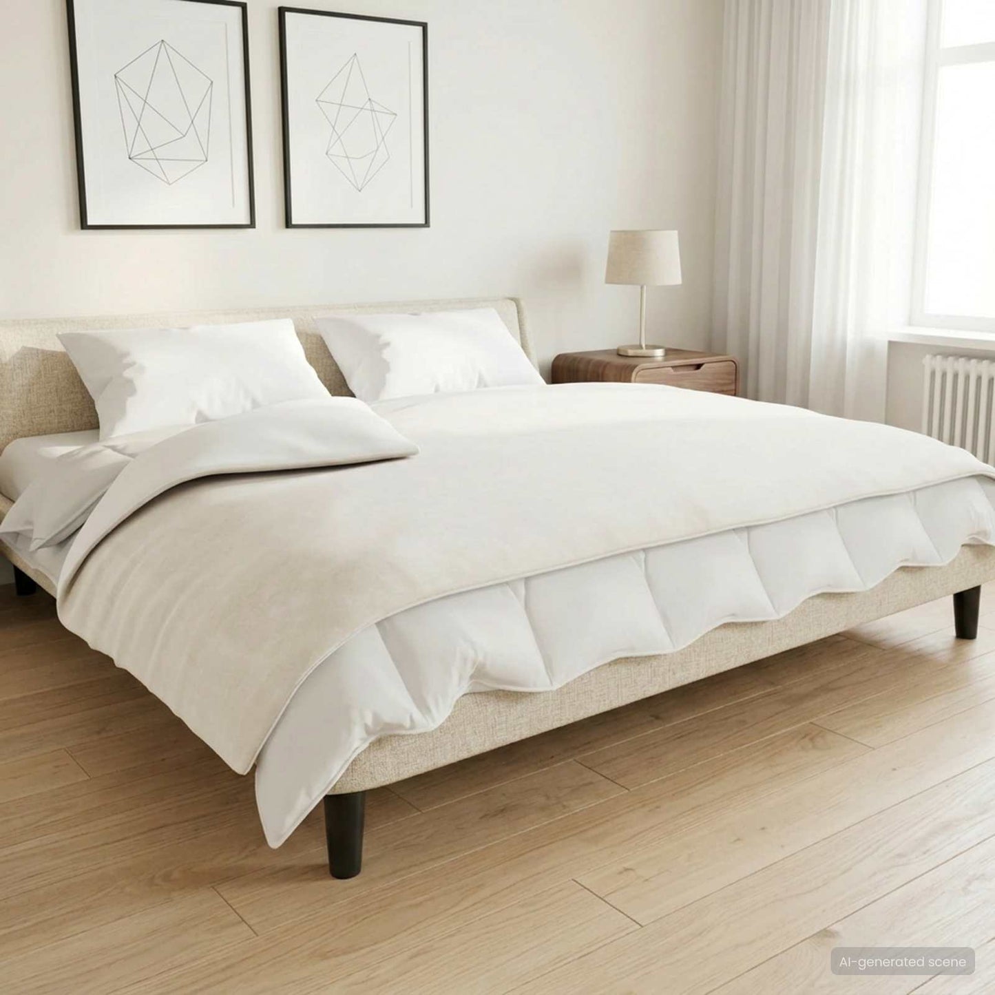 Vægtet tæppe Hvid 155 x 220 cm 7 kg 100% Bomuld 205T