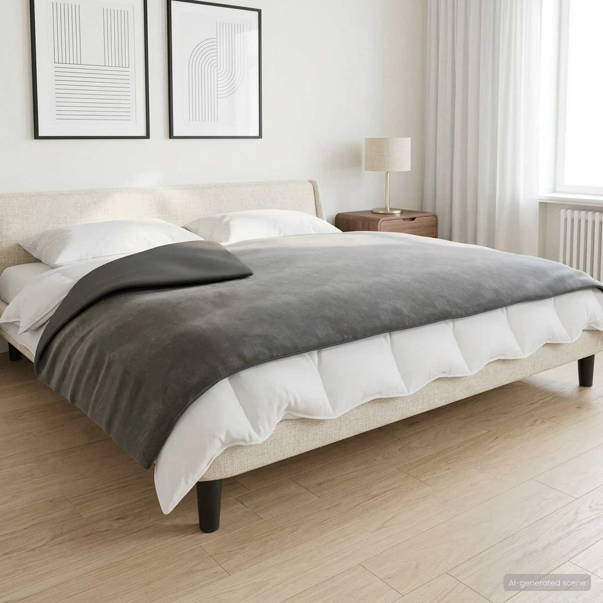 Vægtet tæppe Antracit 155 x 220 cm 7 kg 100% Bomuld 205T
