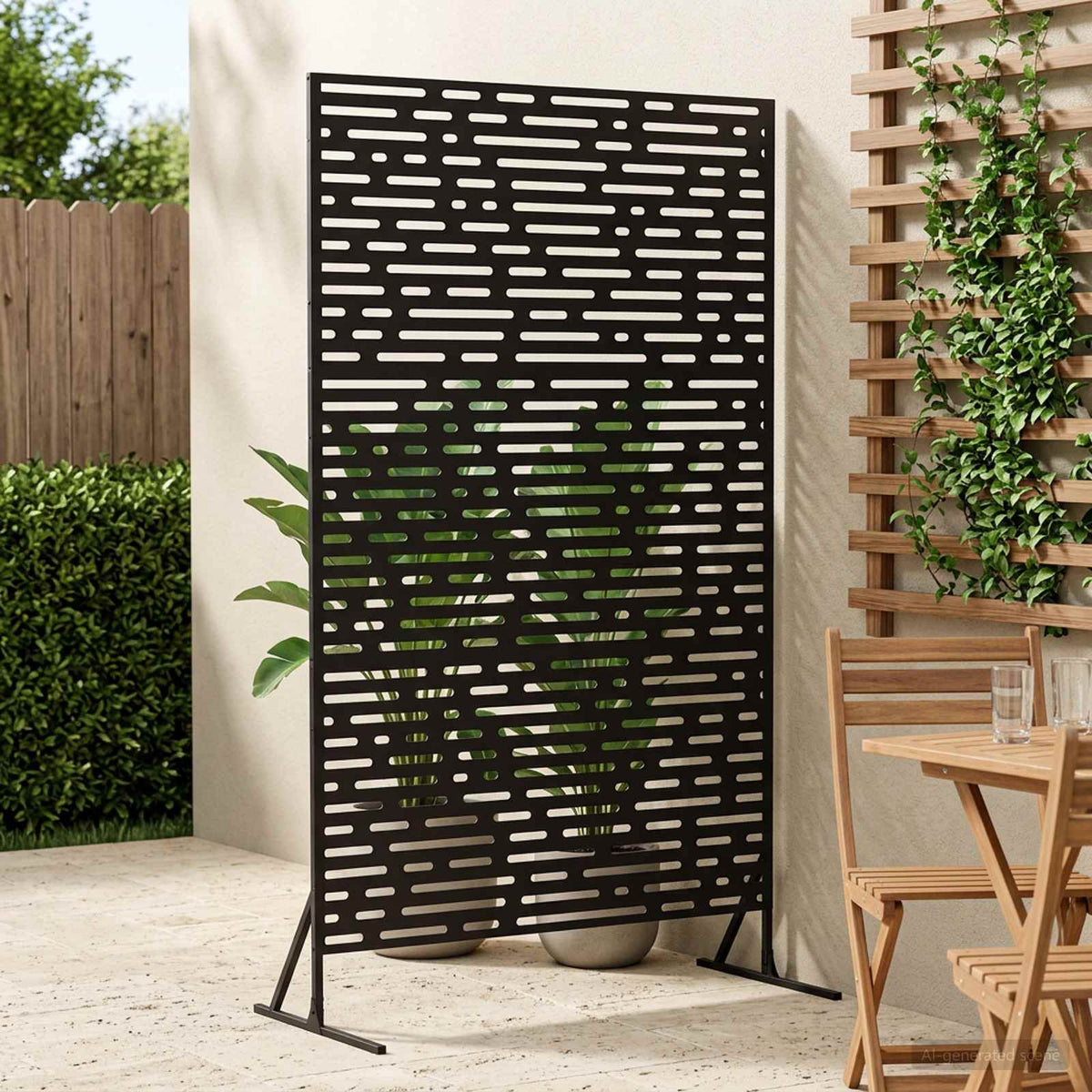 Privatlivsskærm 100 x 50 x 180 cm Stål Sort