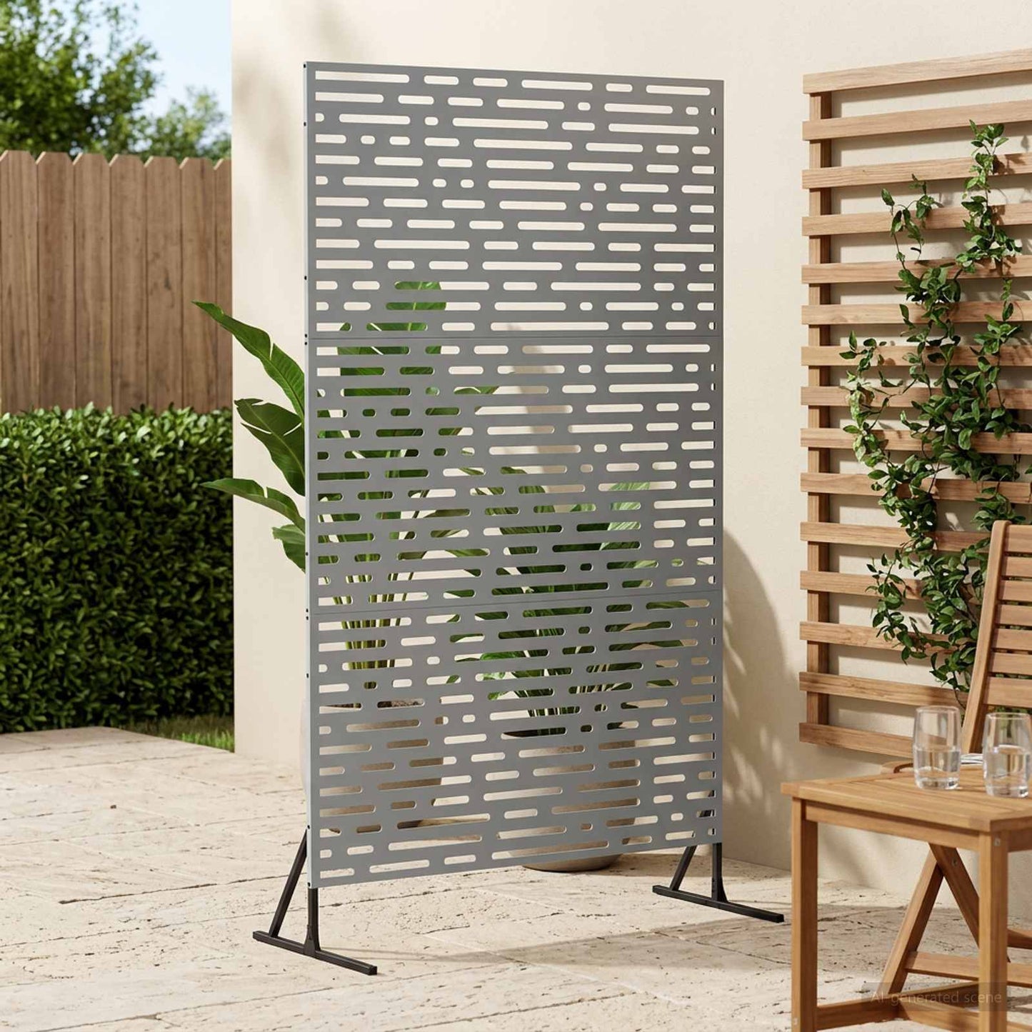 Privatlivsskærm 100 x 50 x 180 cm Galvaniseret stål Sølv