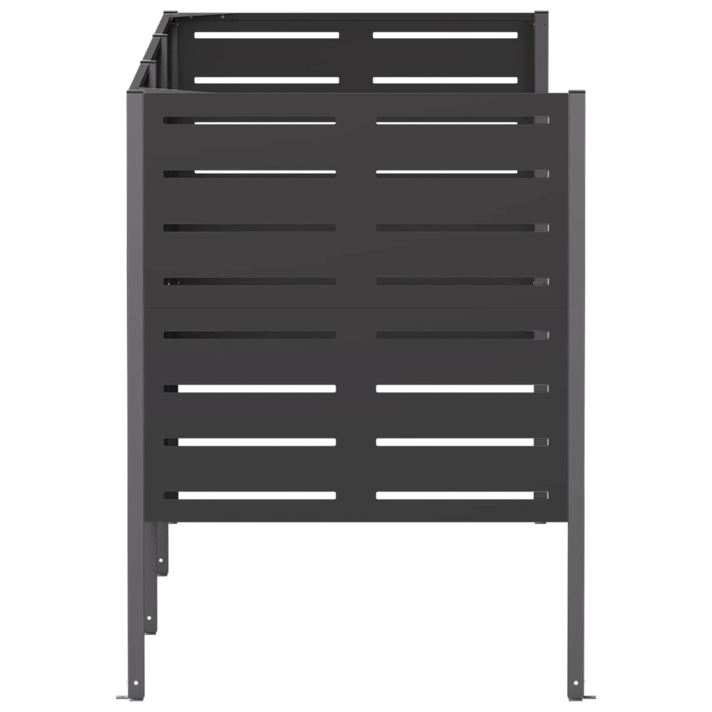 Skjuler til affaldsbeholder 249 x 85 x 113 cm Stål Sort