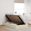 Ottoman Sengestel med opbevaring Creme 90 x 190 cm Stof