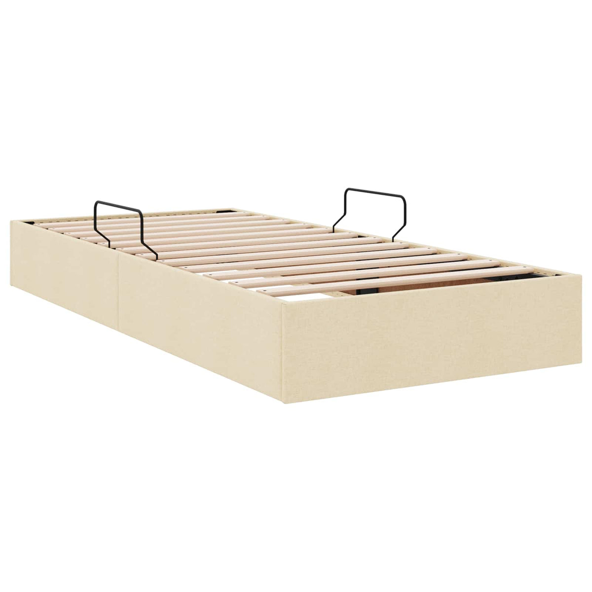 Ottoman Sengestel med opbevaring Creme 90 x 190 cm Stof