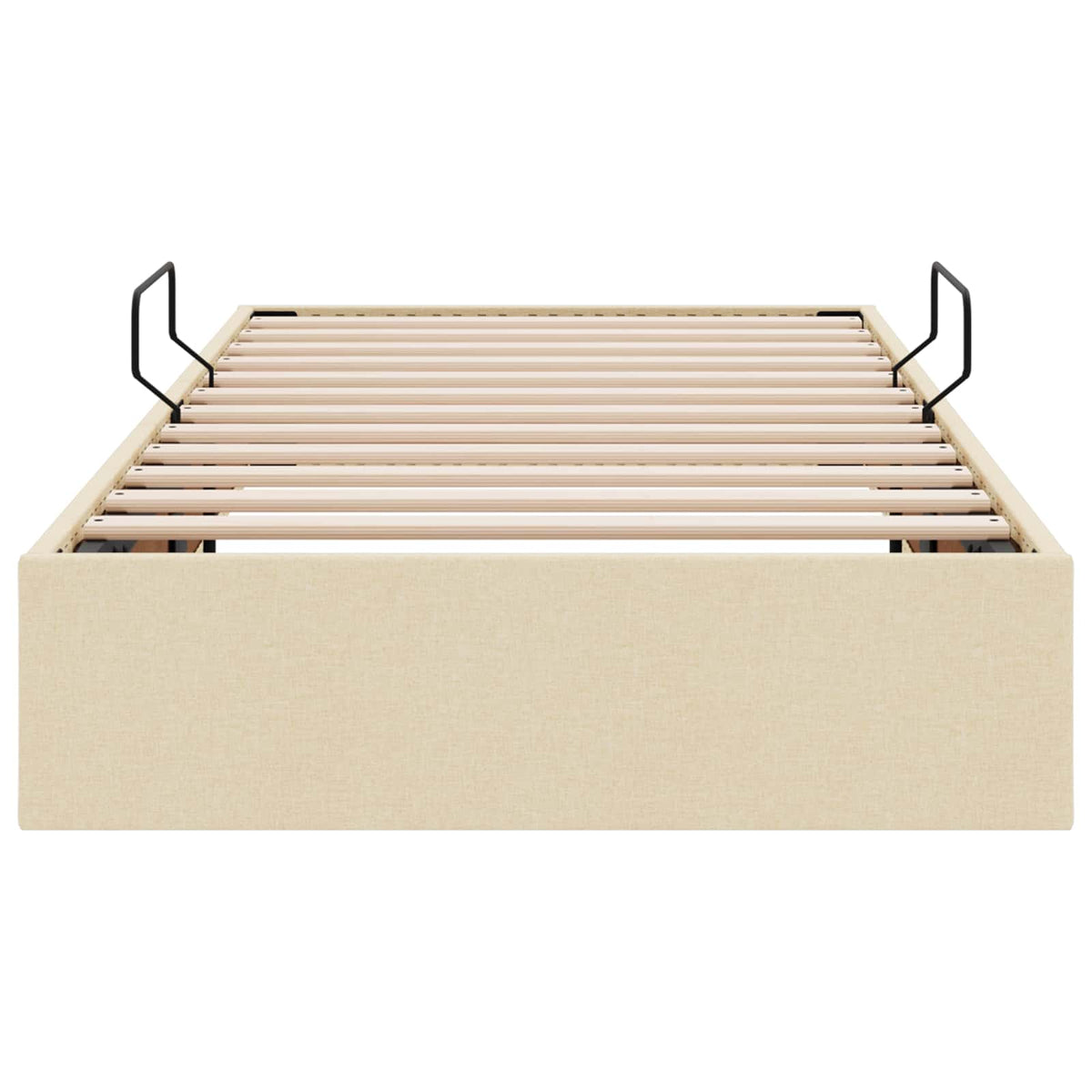 Ottoman Sengestel med opbevaring Creme 90 x 190 cm Stof