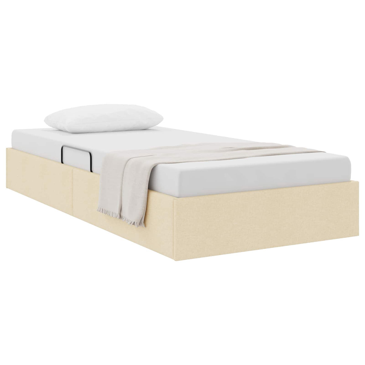 Ottoman Sengestel med opbevaring Creme 90 x 190 cm Stof