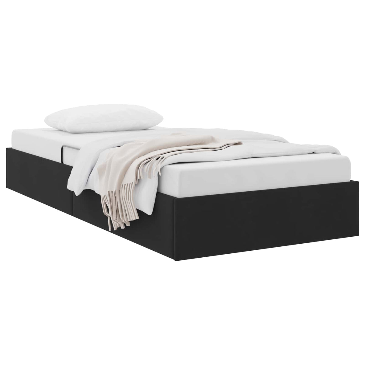 Ottoman Sengestel med opbevaring Sort 90 x 190 cm Fløjl