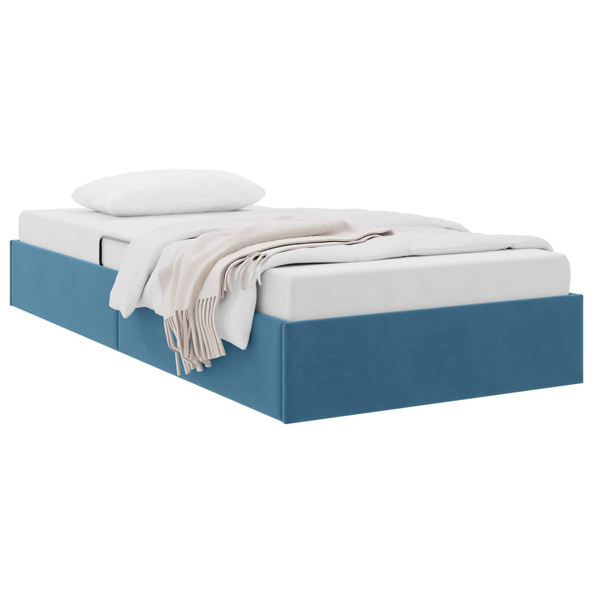 Ottoman Sengestel med opbevaring Mørk blå 90 x 190 cm Fløjl