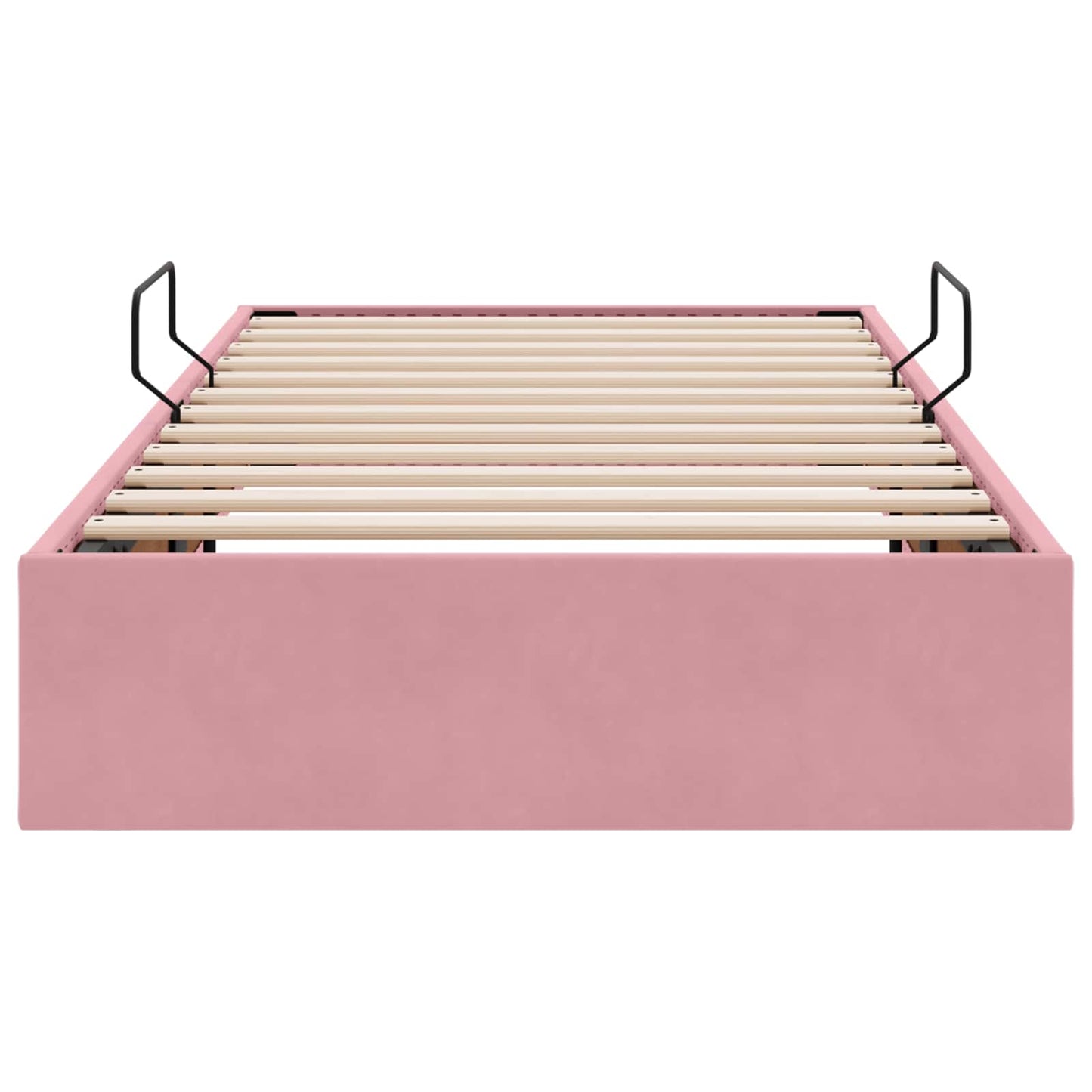 Ottoman Sengestel med opbevaring Lyserød 90 x 190 cm Fløjl