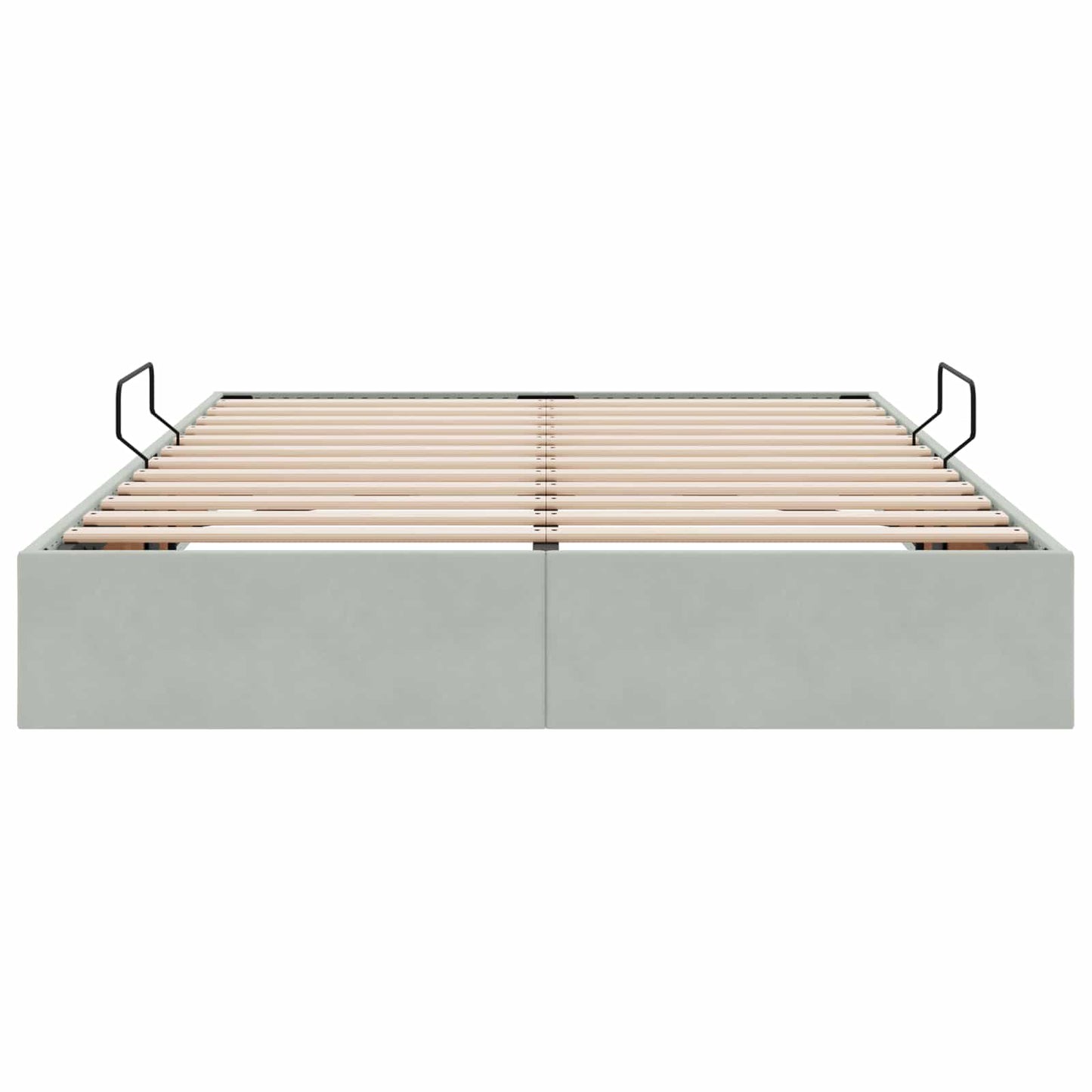 Ottoman Sengestel med opbevaring Lysegrå 140 x 200 cm Fløjl