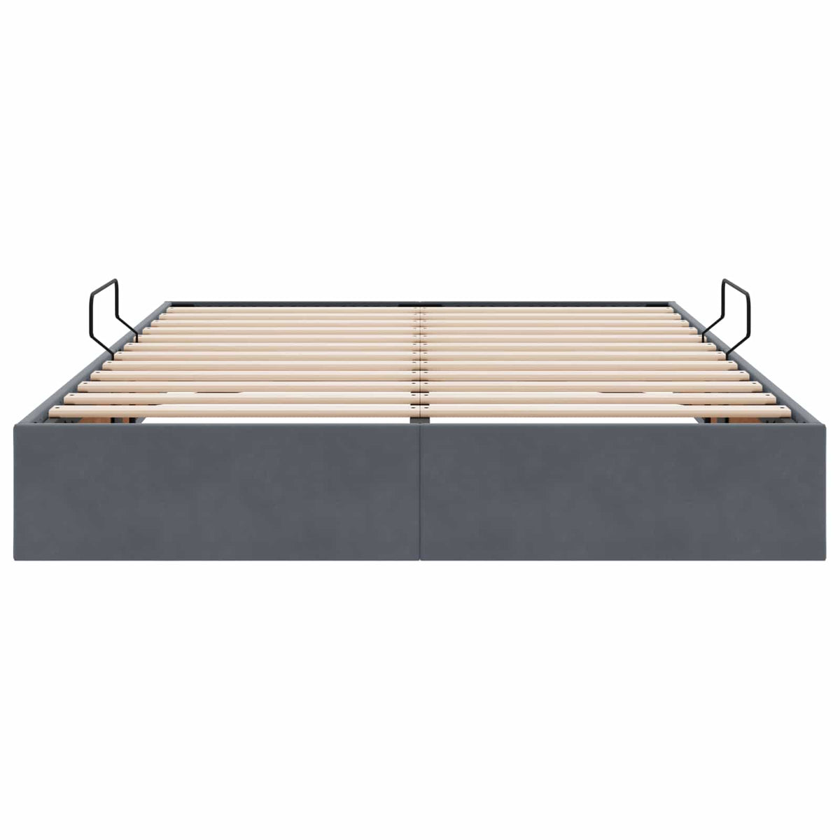 Ottoman Sengestel med opbevaring Mørkegrå 140 x 200 cm Fløjl