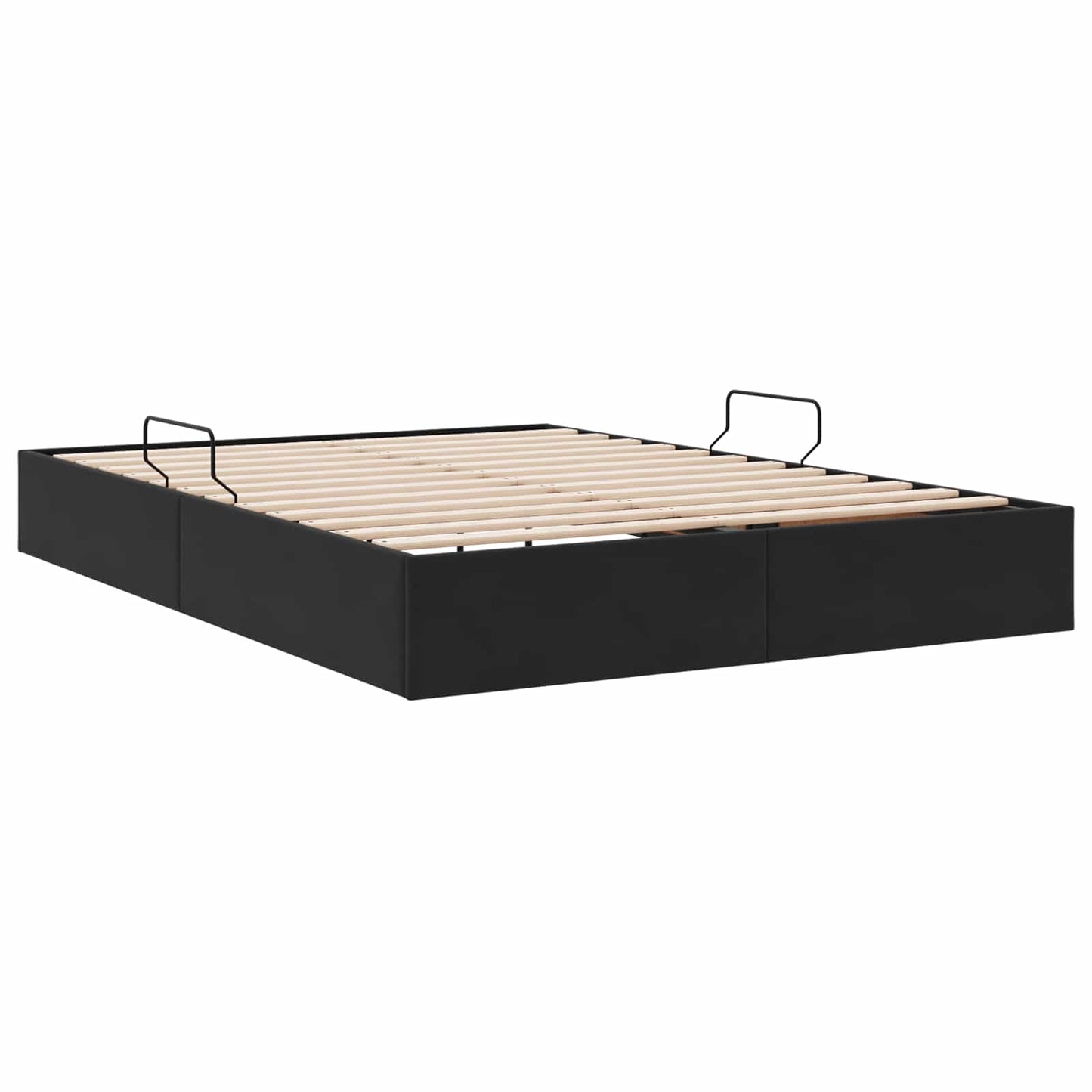 Ottoman Sengestel med opbevaring Sort 140 x 200 cm Fløjl