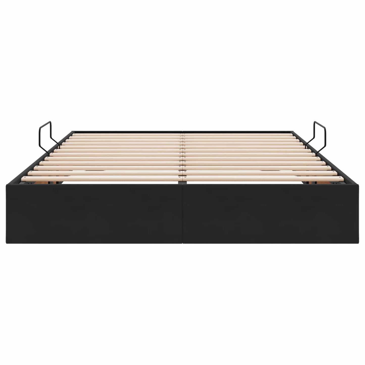 Ottoman Sengestel med opbevaring Sort 140 x 200 cm Fløjl