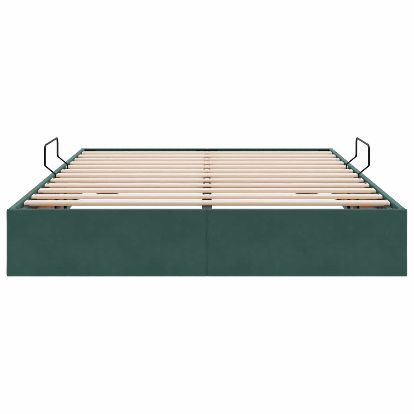 Ottoman Sengestel med opbevaring Mørkegrøn 140 x 200 cm Fløjl