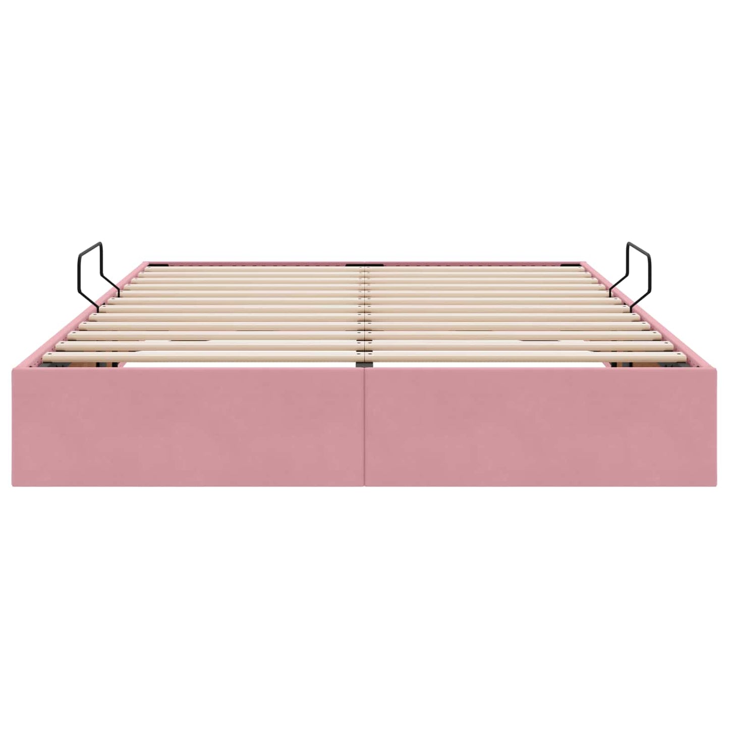 Ottoman Sengestel med opbevaring Lyserød 140 x 200 cm Fløjl