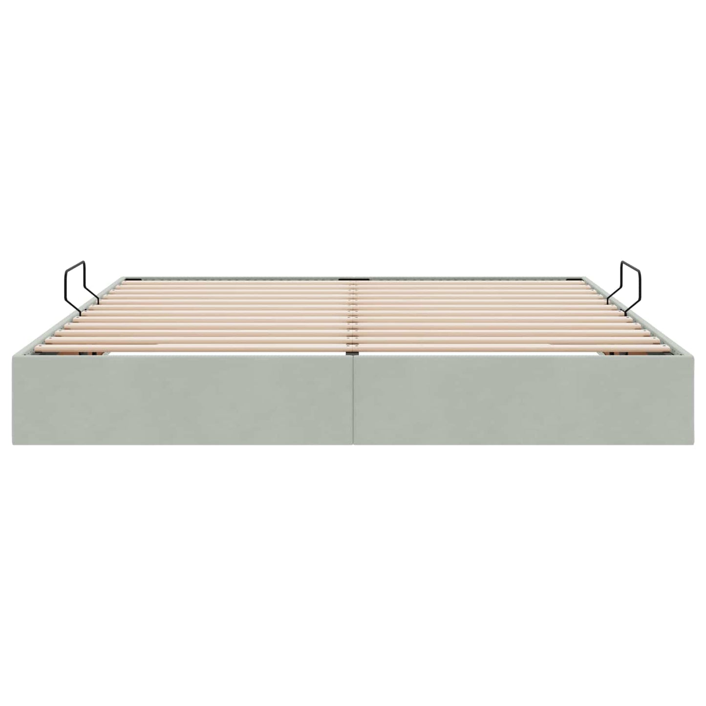 Ottoman Sengestel med opbevaring Lysegrå 160 x 200 cm Fløjl