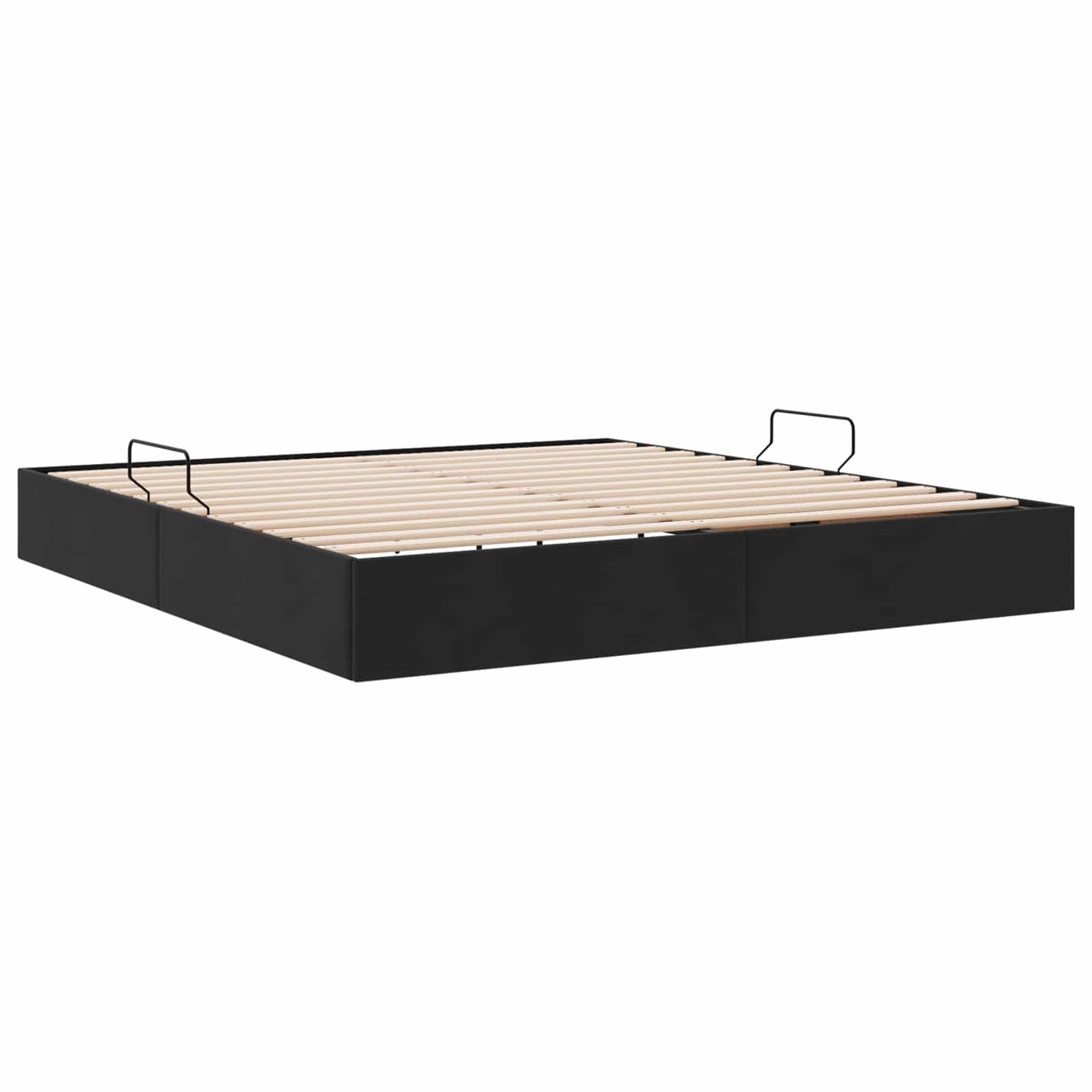 Ottoman Sengestel med opbevaring Sort 160 x 200 cm Fløjl