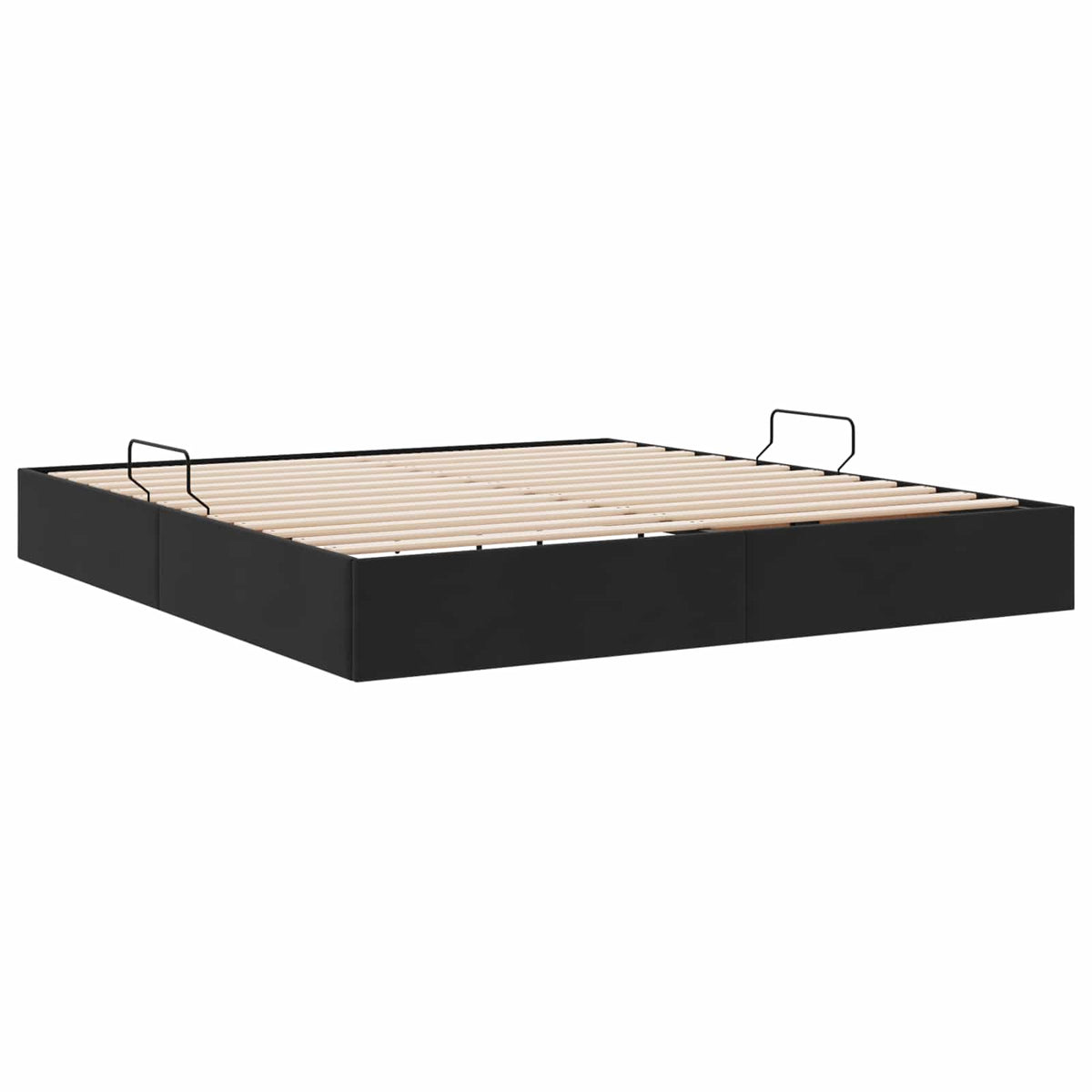 Ottoman Sengestel med opbevaring Sort 160 x 200 cm Fløjl