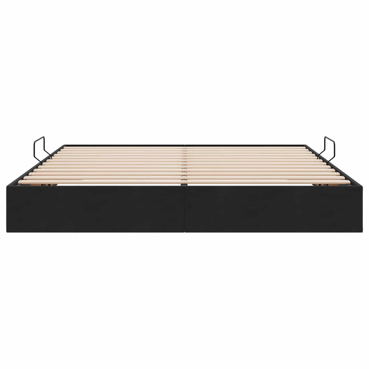Ottoman Sengestel med opbevaring Sort 160 x 200 cm Fløjl