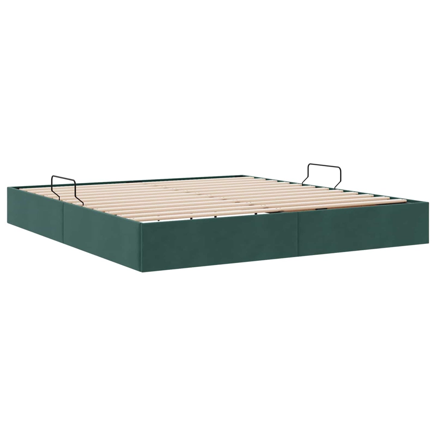 Ottoman Sengestel med opbevaring Mørkegrøn 160 x 200 cm Fløjl
