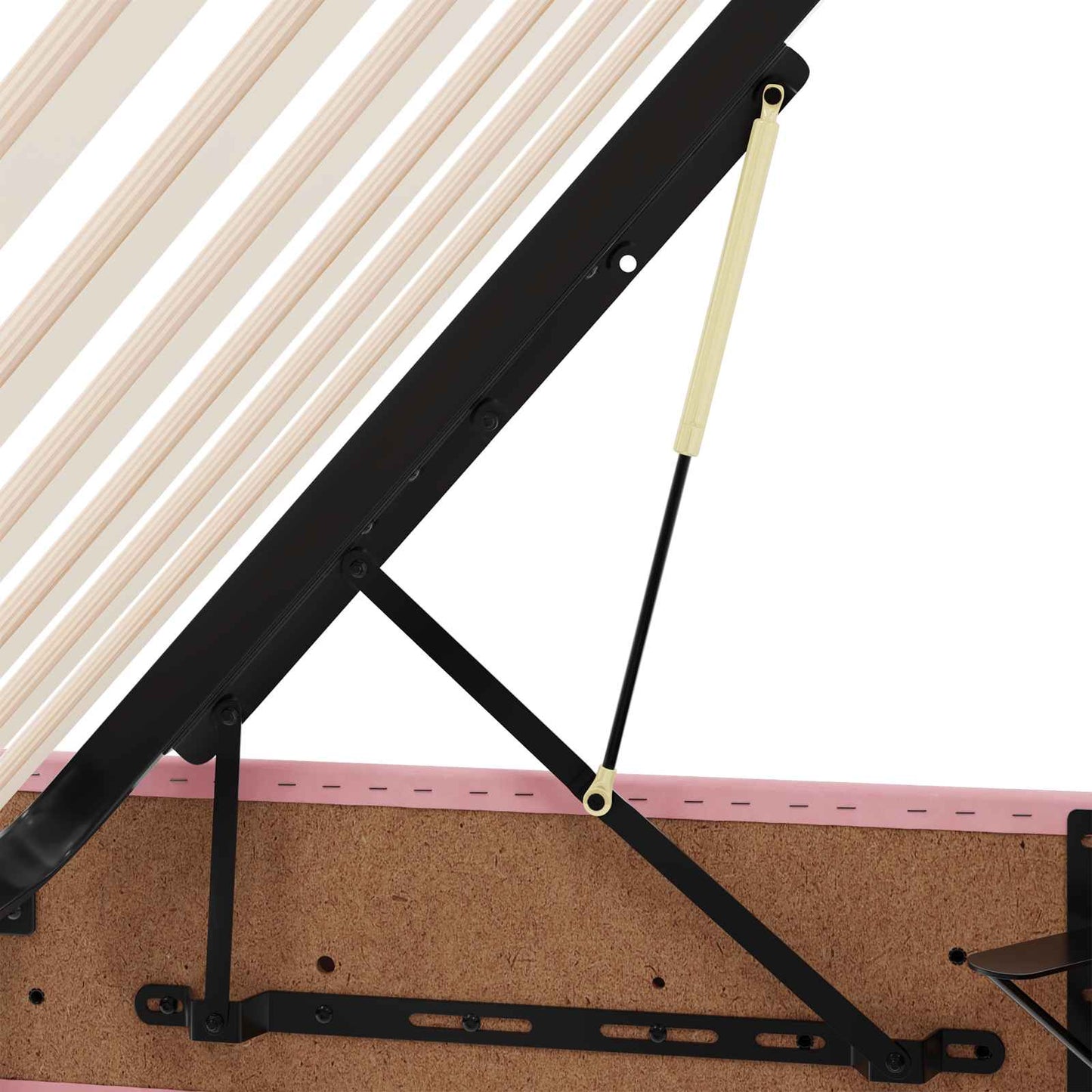 Ottoman Sengestel med opbevaring Lyserød 160 x 200 cm Fløjl