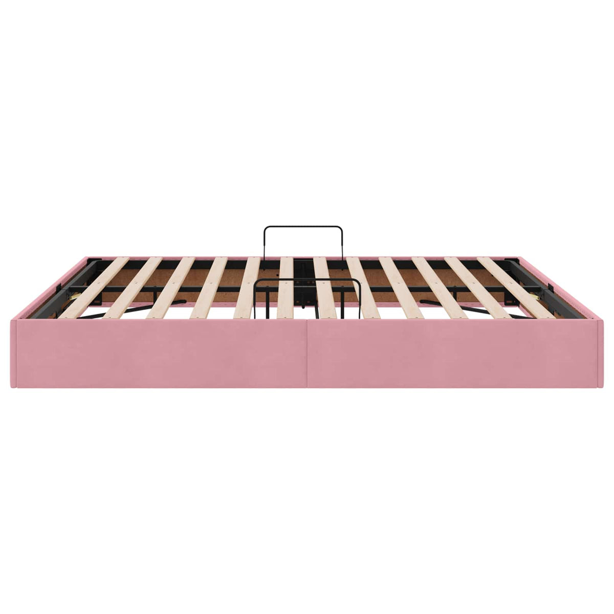Ottoman Sengestel med opbevaring Lyserød 160 x 200 cm Fløjl