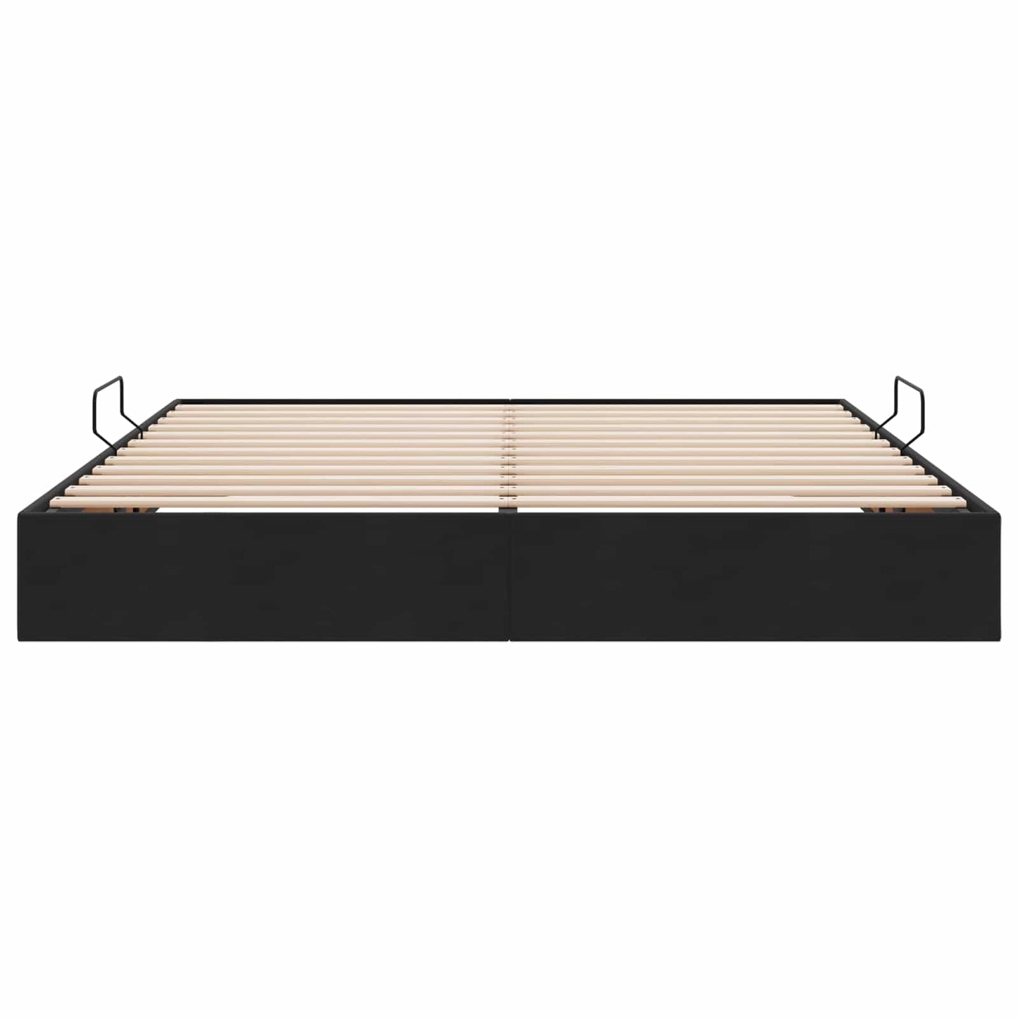 Ottoman Sengestel med opbevaring Sort 180 x 200 cm Fløjl