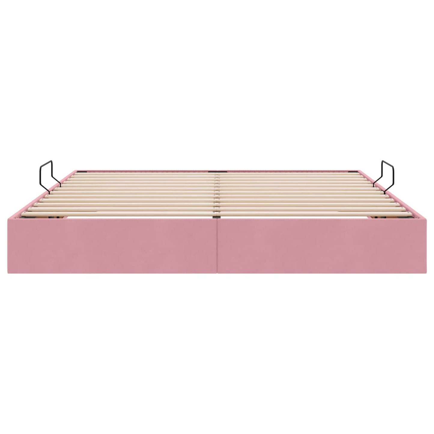 Ottoman Sengestel med opbevaring Lyserød 180 x 200 cm Fløjl