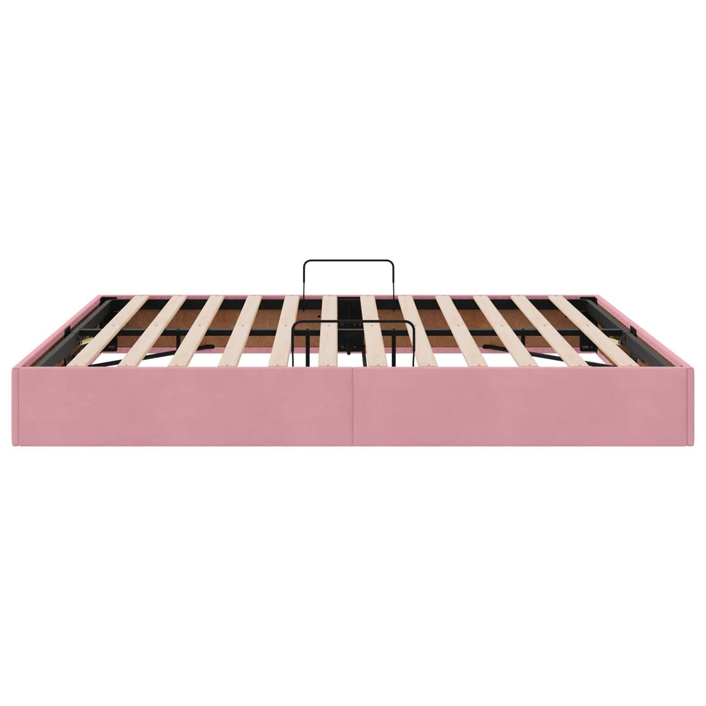 Ottoman Sengestel med opbevaring Lyserød 180 x 200 cm Fløjl
