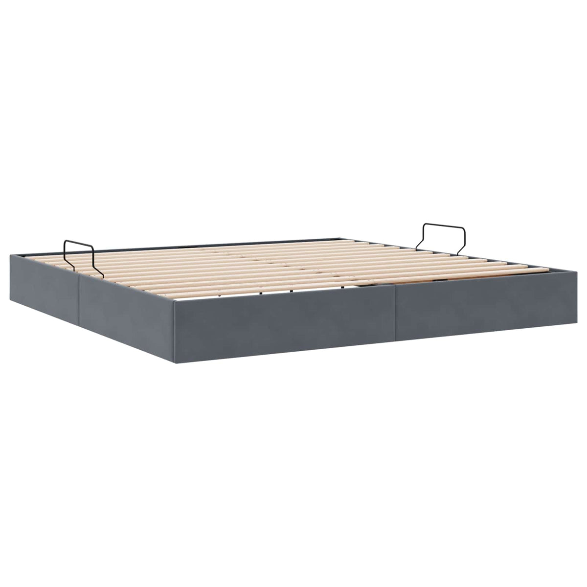 Ottoman Sengestel med opbevaring Mørkegrå 200 x 200 cm Fløjl