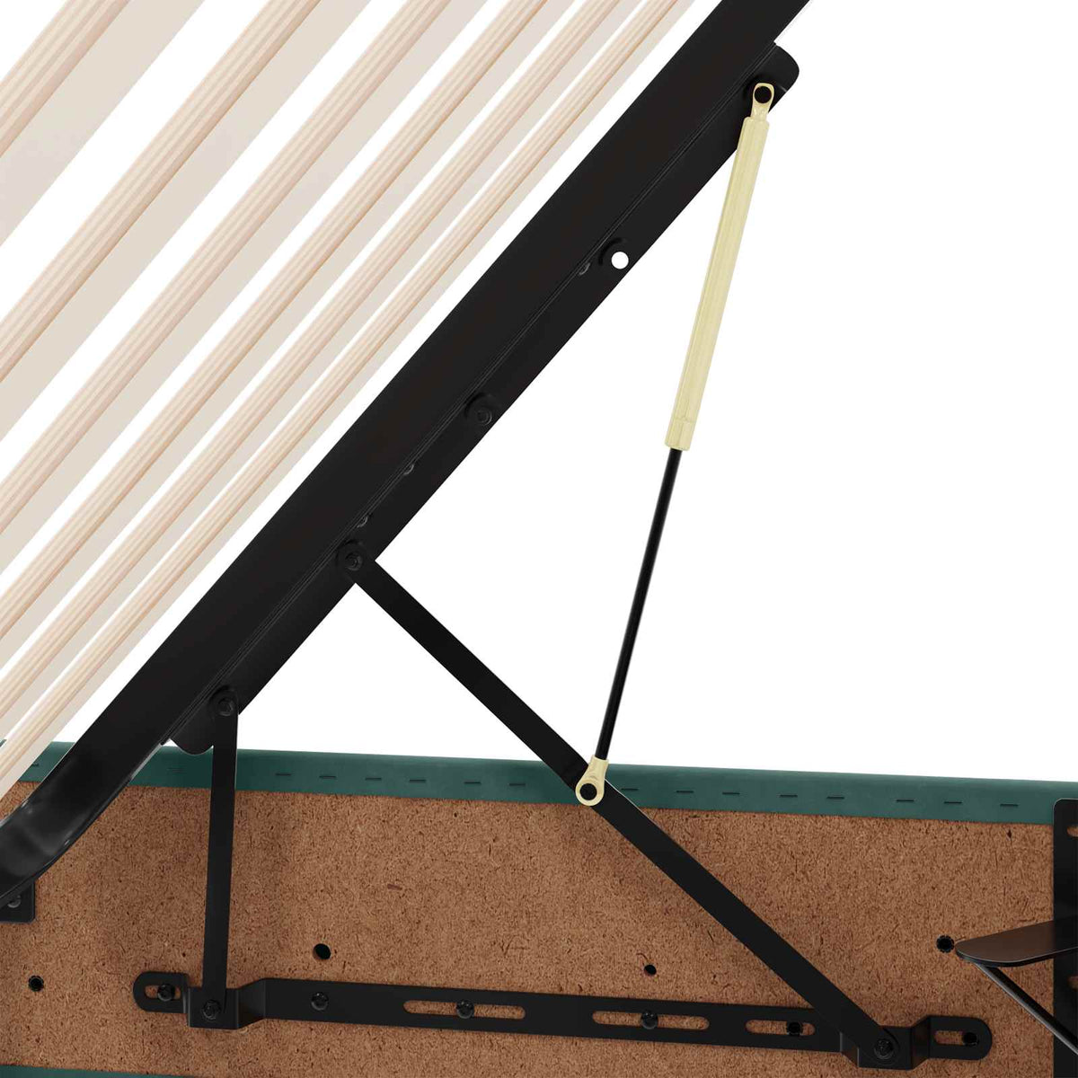 Ottoman Sengestel med opbevaring Mørkegrøn 200 x 200 cm Fløjl