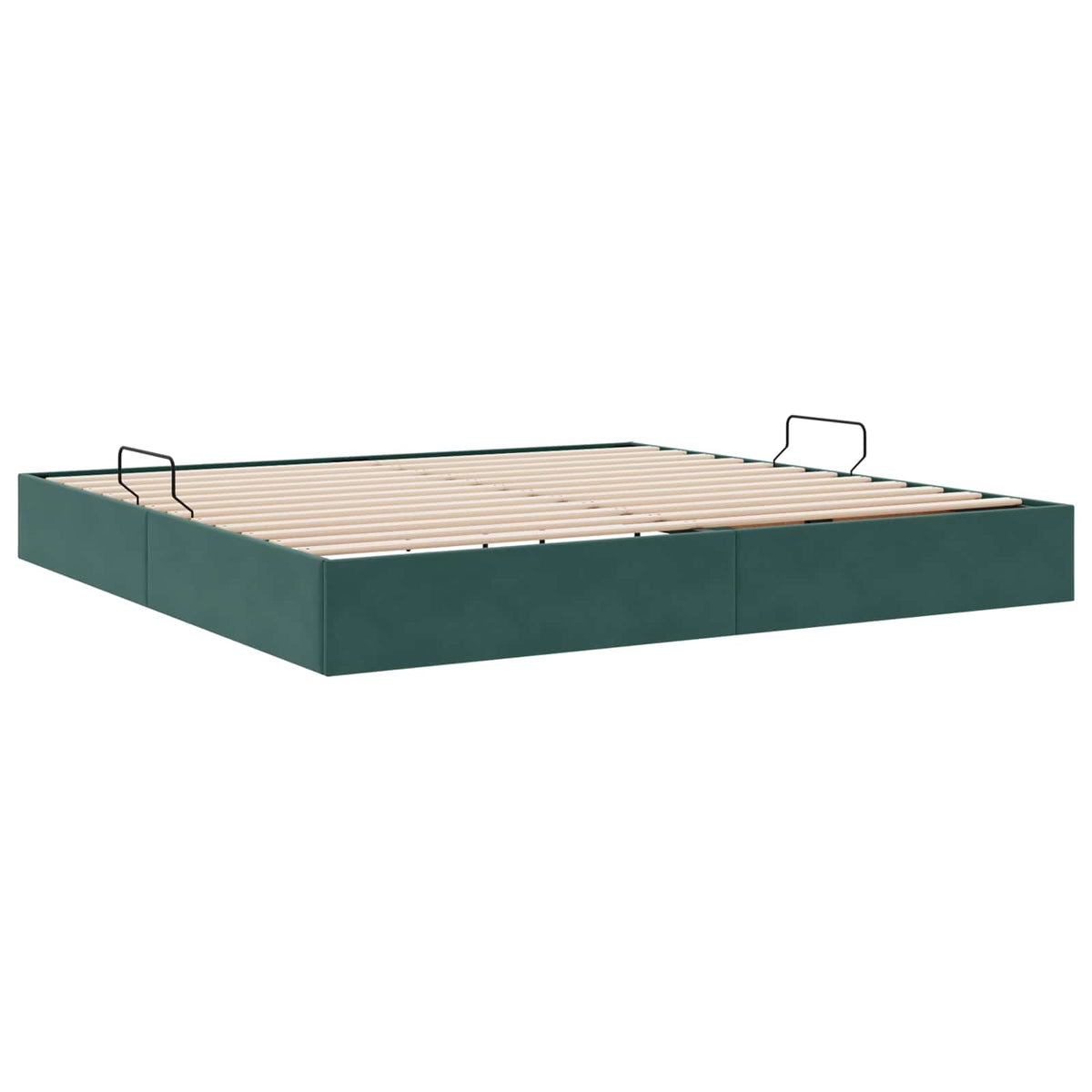 Ottoman Sengestel med opbevaring Mørkegrøn 200 x 200 cm Fløjl