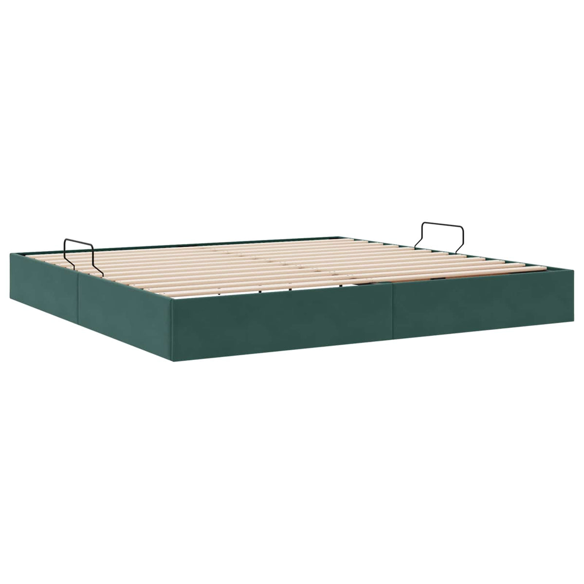 Ottoman Sengestel med opbevaring Mørkegrøn 200 x 200 cm Fløjl