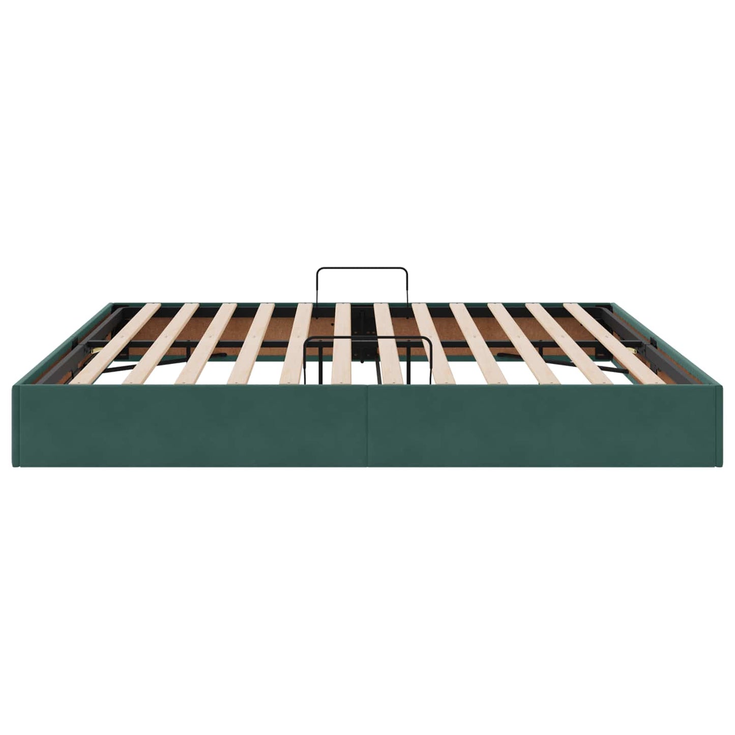 Ottoman Sengestel med opbevaring Mørkegrøn 200 x 200 cm Fløjl